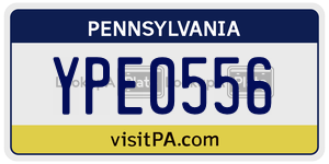 YPE0556 license plate in Pennsylvania
