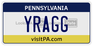 YRAGG license plate in Pennsylvania