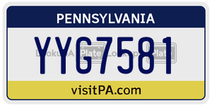 YYG7581 license plate in Pennsylvania