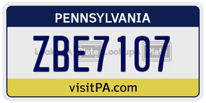 ZBE7107  license plate in PA