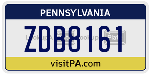 ZDB8161 license plate in Pennsylvania