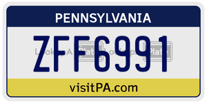 ZFF6991 license plate in Pennsylvania