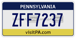 ZFF7237 license plate in Pennsylvania