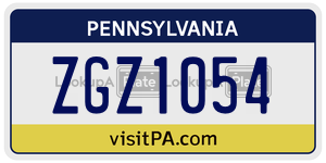 ZGZ1054  license plate in PA