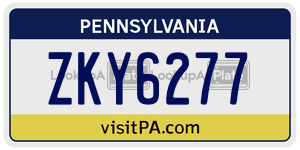 ZKY6277 license plate in Pennsylvania