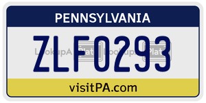 ZLF0293  license plate in PA