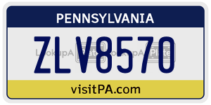 ZLV8570 license plate in Pennsylvania