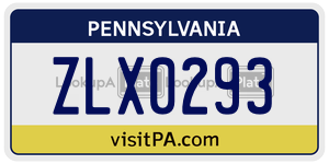 ZLX0293  license plate in PA
