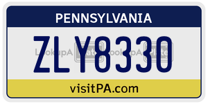 ZLY8330 license plate in Pennsylvania