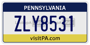 ZLY8531  license plate in PA