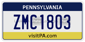 ZMC1803 license plate in Pennsylvania