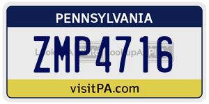 ZMP4716 license plate in Pennsylvania