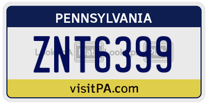 ZNT6399 license plate in Pennsylvania