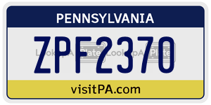 ZPF2370  license plate in PA