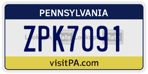 ZPK7091 license plate in Pennsylvania