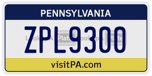 ZPL9300 license plate in Pennsylvania