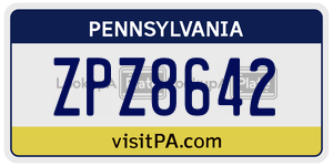 ZPZ8642  license plate in PA
