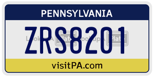 ZRS8201 license plate in Pennsylvania