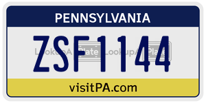 ZSF1144  license plate in PA