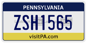 ZSH1565  license plate in PA
