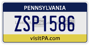 ZSP1586  license plate in PA