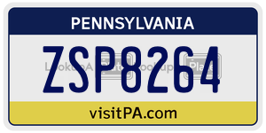 ZSP8264  license plate in PA