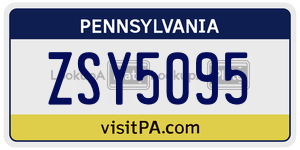 ZSY5095 license plate in Pennsylvania