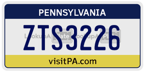 ZTS3226  license plate in PA