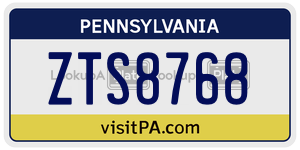 ZTS8768  license plate in PA