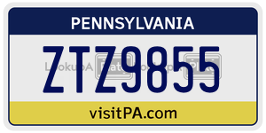 ZTZ9855 license plate in Pennsylvania