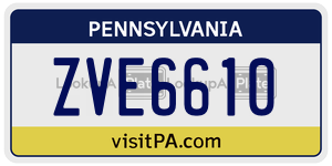 ZVE6610  license plate in PA