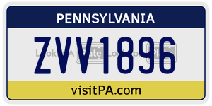 ZVV1896 license plate in Pennsylvania