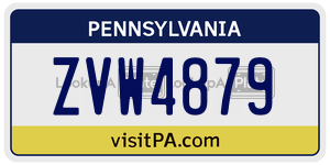 ZVW4879  license plate in PA
