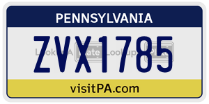 ZVX1785  license plate in PA