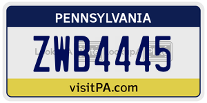 ZWB4445 license plate in Pennsylvania
