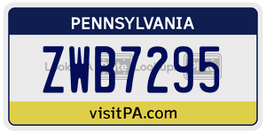 ZWB7295 license plate in Pennsylvania