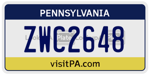 ZWC2648 license plate in Pennsylvania