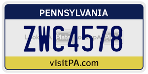ZWC4578 license plate in Pennsylvania