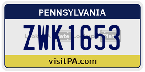 ZWK1653 license plate in Pennsylvania
