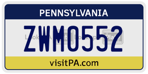 ZWM0552  license plate in PA