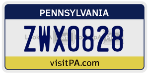 ZWX0828  license plate in PA
