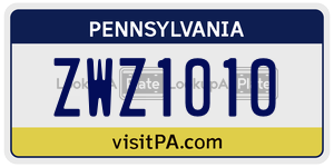 ZWZ1010  license plate in PA