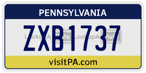 ZXB1737  license plate in PA