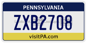 ZXB2708  license plate in PA