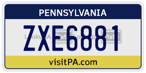 ZXE6881  license plate in PA