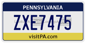 ZXE7475 license plate in Pennsylvania