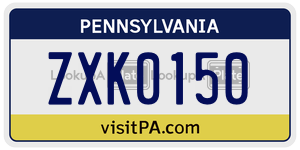 ZXK0150  license plate in PA