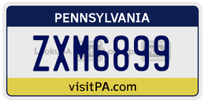 ZXM6899  license plate in PA
