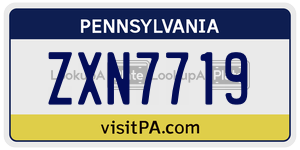 ZXN7719 license plate in Pennsylvania