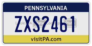 ZXS2461 license plate in Pennsylvania
